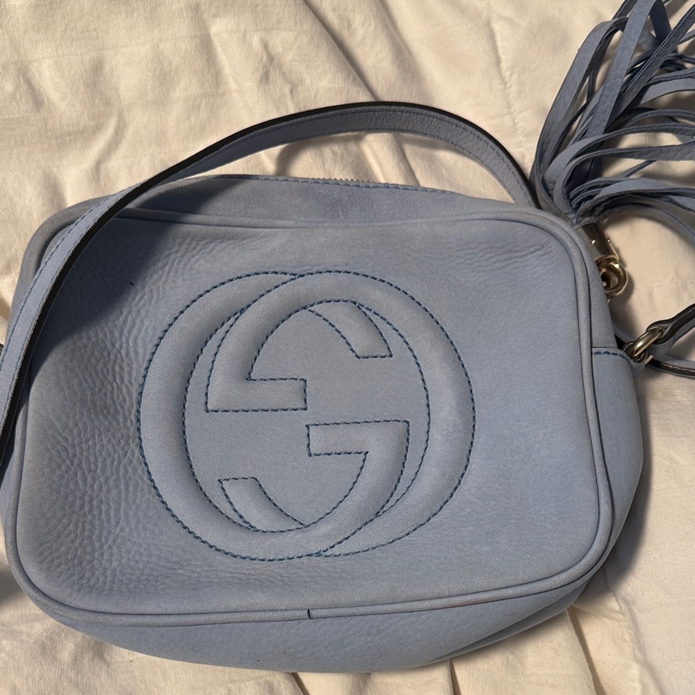 Gucci Sky Blue Leather Crossbody Bag